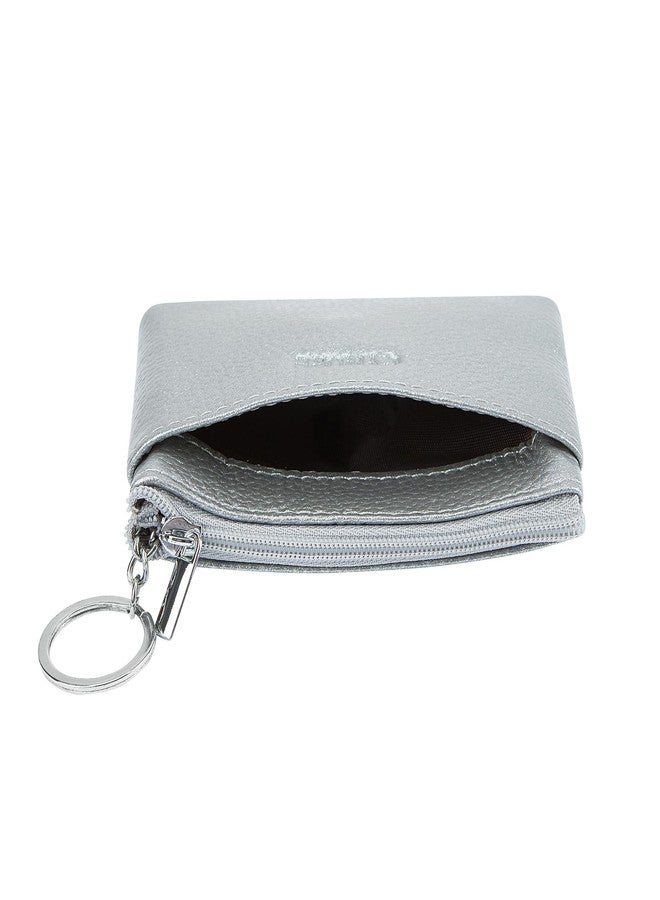 Cynure Ladies Genuine Leather Wallet with Key Ring, silver, Einheitsgröße, coin purse - Image 4