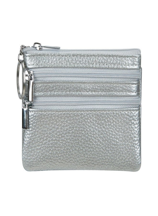 Cynure Ladies Genuine Leather Wallet with Key Ring, silver, Einheitsgröße, coin purse - Image 1