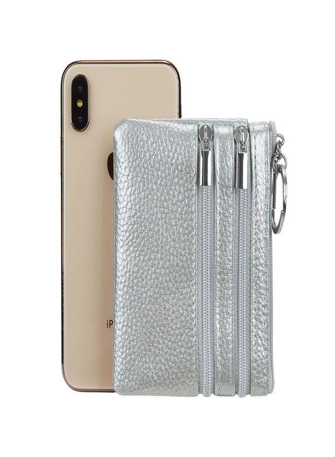 Cynure Ladies Genuine Leather Wallet with Key Ring, silver, Einheitsgröße, coin purse - Image 5