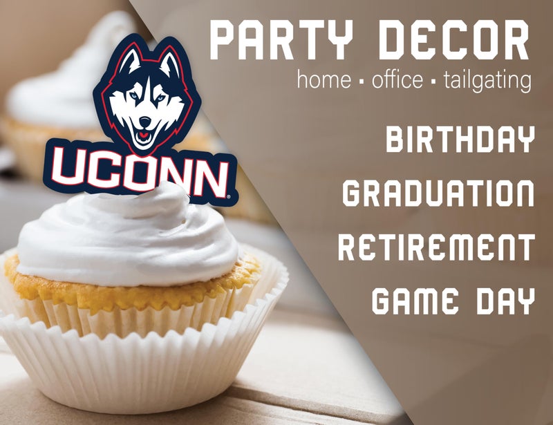 PartyKandy UConn Cupcake Toppers (24 Pcs) University of Connecticut Party Supplies for Football  Birthday Gift  Graduation Party Decorations (UConn Huskies) - Image 5