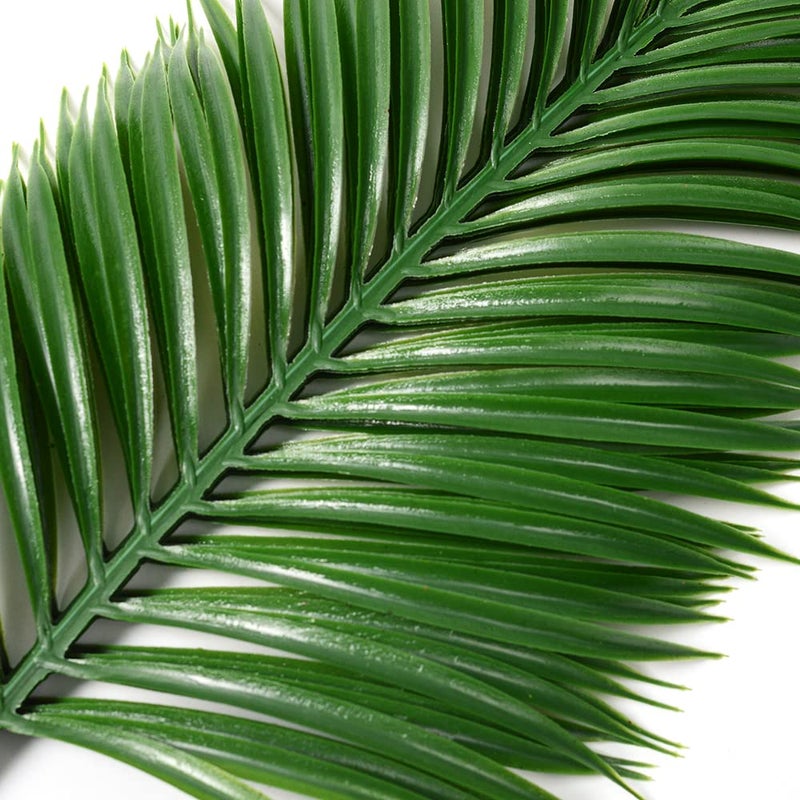 CLONG 12pcs Artificial Palm Leaves Tropical Plants Faux Fake Palm Fronds Plant (Green) - Image 4