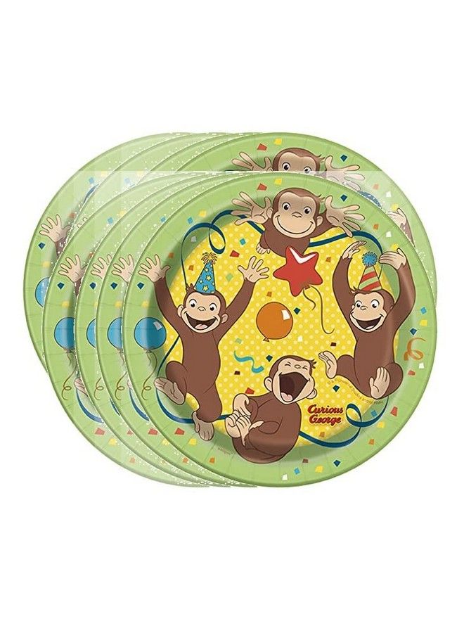 Unique Curious George Party Supplies Bundle Pack For 24 Includes 24 Dessert Cake Plates - Image 4