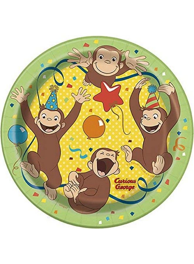 Unique Curious George Party Supplies Bundle Pack For 24 Includes 24 Dessert Cake Plates - Image 3