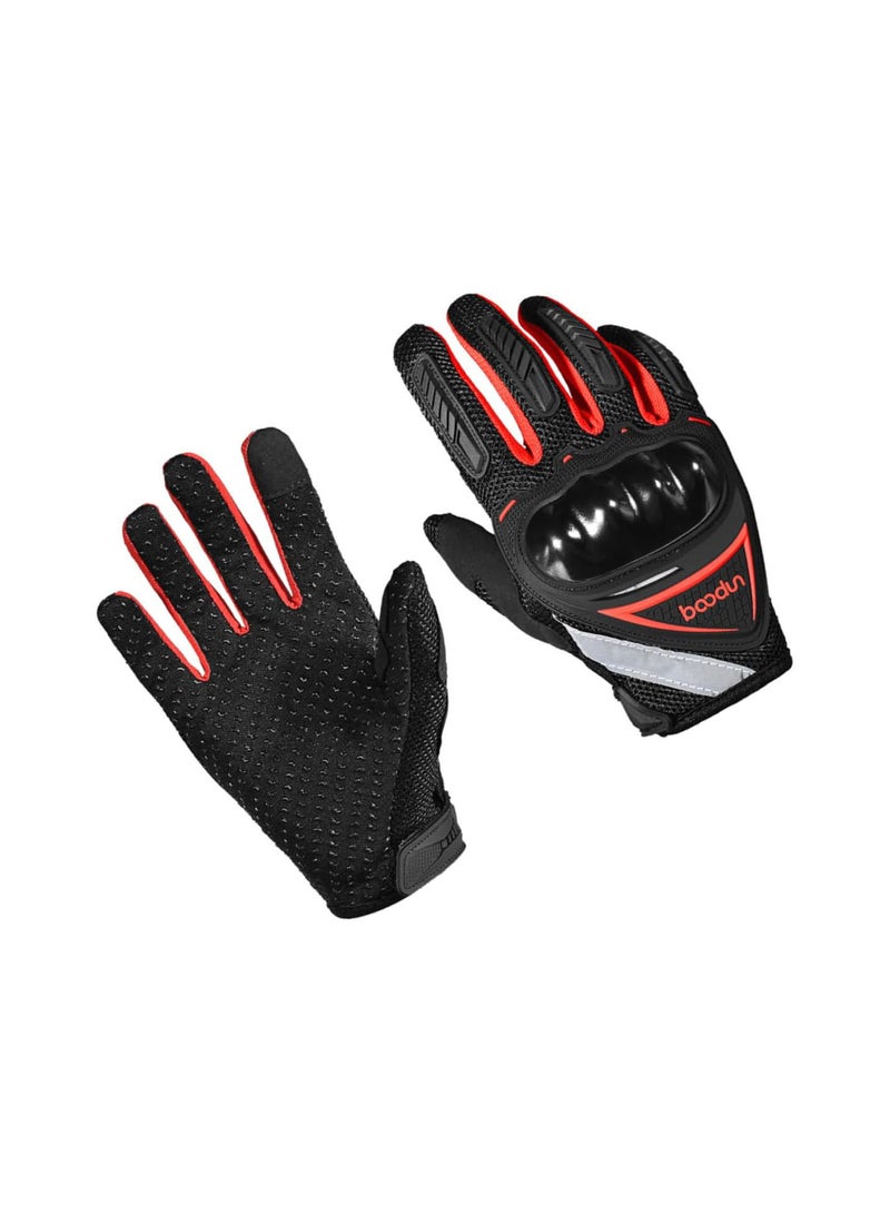 GGOOT 1 Pair biking gloves racing gloves motorcycle gloves gloves cycling bike gloves Motorbike gloves outdoor sports gloves riding gloves windproof full finger gloves long finger Red XL  - Image 1