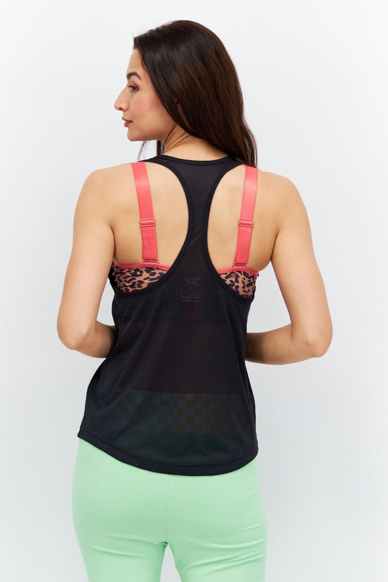 Reebok تي شيرت تدريب رياضي للنساء، أسود - Image 4