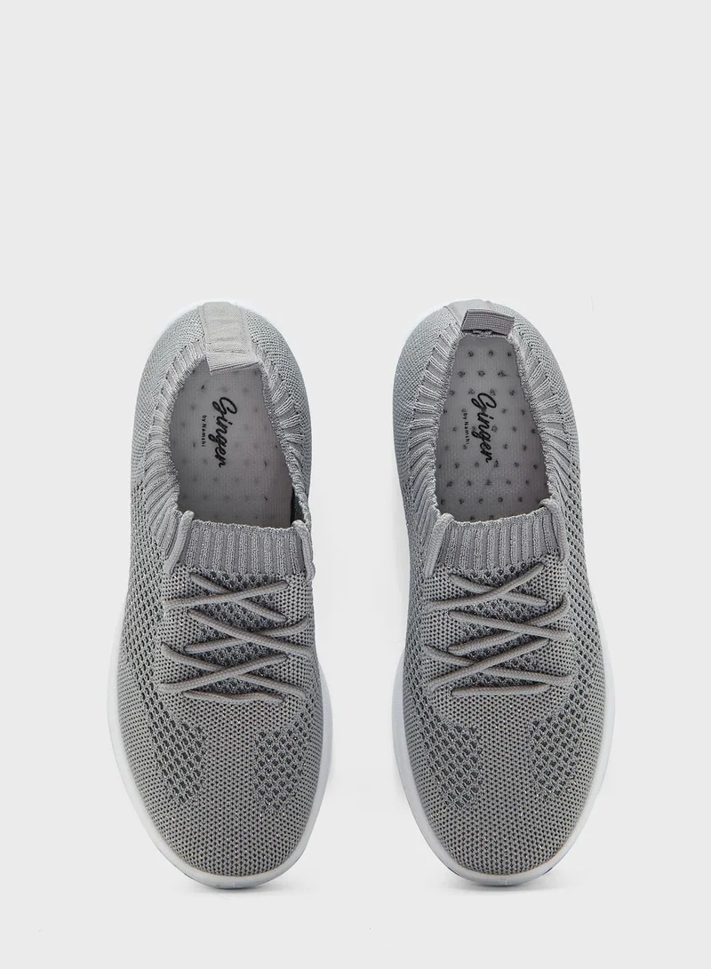 Ginger Knit Lace Up Comfort Sneakers
