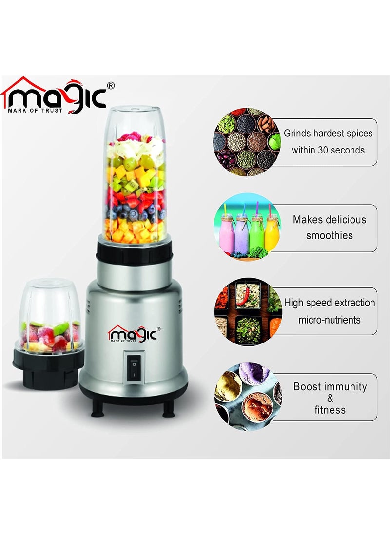 FABRON - Magic Nutri Blender Bullet Mixer Grinder Juicer 450 Watts MultiFunctional 2 Jars With 2 Blades Full Copper Motor Nutri Blender For Smoothies Coffee Soup 1 Year Warranty - Image 1