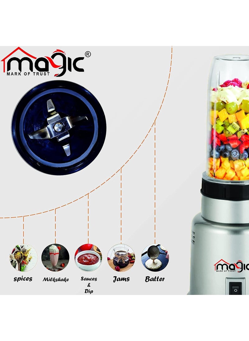 FABRON - Magic Nutri Blender Bullet Mixer Grinder Juicer 450 Watts MultiFunctional 2 Jars With 2 Blades Full Copper Motor Nutri Blender For Smoothies Coffee Soup 1 Year Warranty - Image 1