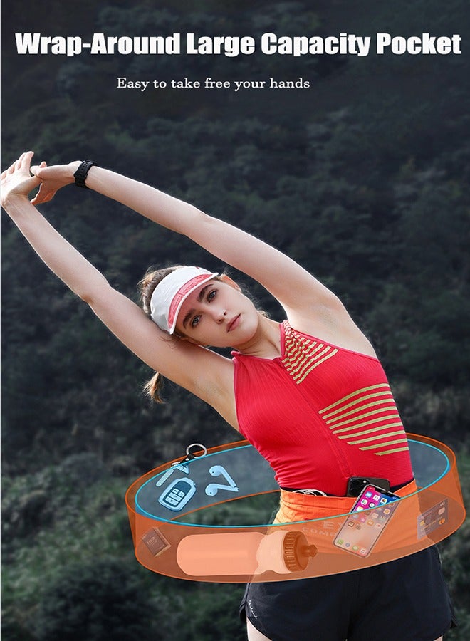 ريكسشي حقيبة خصر للجري، حقيبة خصر مسامية وغير قابلة للانزلاق مناسبة للرياضات الخارجية، ركوب الدراجات، الجري، حقيبة خصر محبوكة غير مرئية يمكنها حمل الهواتف المحمولة، وزجاجات المياه، والمفاتيح، إلخ. - Image 3