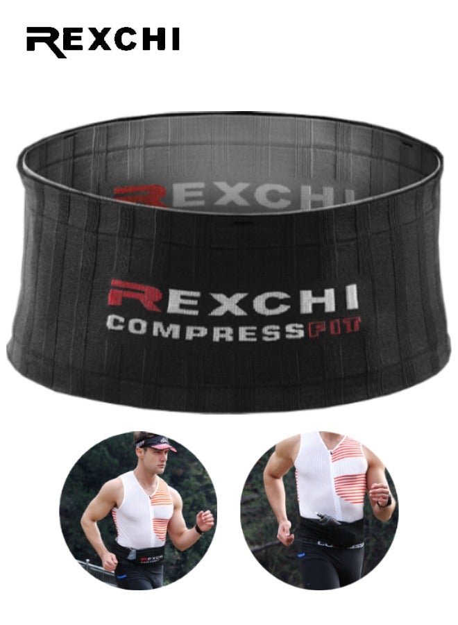 ريكسشي حقيبة خصر للجري، حقيبة خصر مسامية وغير قابلة للانزلاق مناسبة للرياضات الخارجية، ركوب الدراجات، الجري، حقيبة خصر محبوكة غير مرئية يمكنها حمل الهواتف المحمولة، وزجاجات المياه، والمفاتيح، إلخ. - Image 1