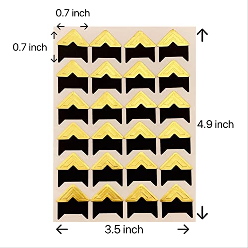 Sunkizzrs® 5 Sheets Photo Corners Self Adhesive Photo Mounting Sticker Paper Corner Stickers for Scrapbook Album (Gold) - Image 2