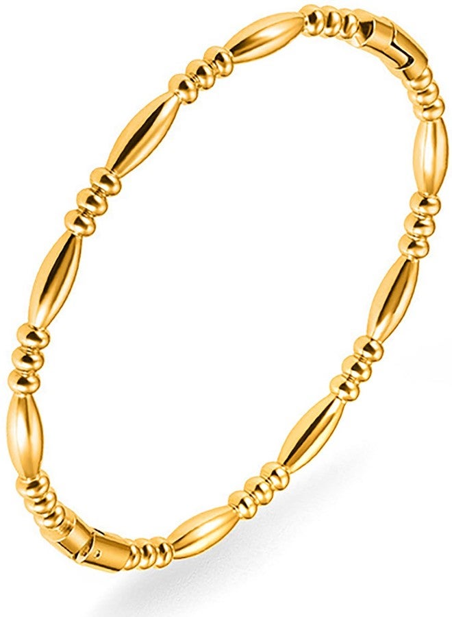 Tidefire Stainless Steel Bamboo Design Bracelet Titanium Steel Bangle (Water Gold) - Image 1