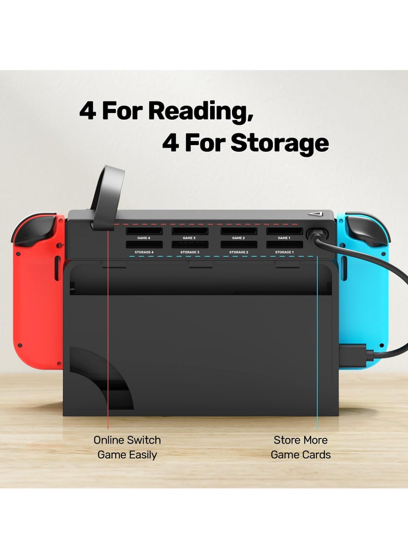 erorex 8-in-1 Game Card Reader for Nintendo Switch/Switch OLED Console and Dock, multiple Switch Games Reader, Card Storage Holder Accessories (4 Slots for Switching Games + 4 Slots for Storage)  - Image 5