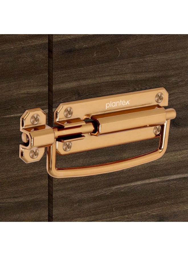 Plantex Door Stopper/5 Inch Baby Latch Kadi/Door Latch for Bathroom/Door Lock for Home/Office Doors - Pack of 1 (Rose Gold) - Image 1