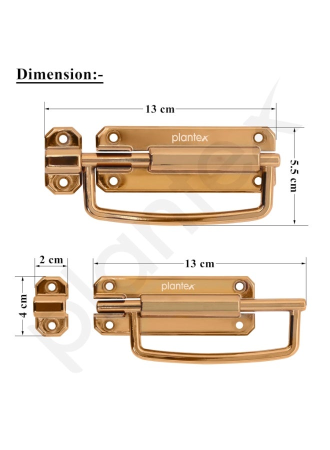 Plantex Door Stopper/5 Inch Baby Latch Kadi/Door Latch for Bathroom/Door Lock for Home/Office Doors - Pack of 1 (Rose Gold) - Image 2