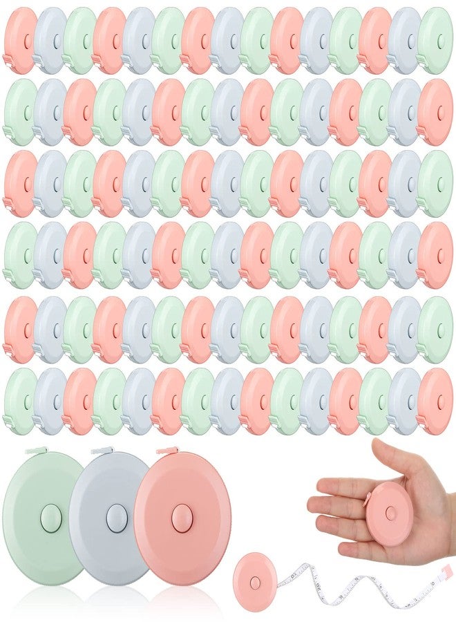 Kigeli 100 Pcs Retractable 60 Inch Measuring Tape - Mini Soft Measurement Tape for Fabric, Sewing, Body - Image 1