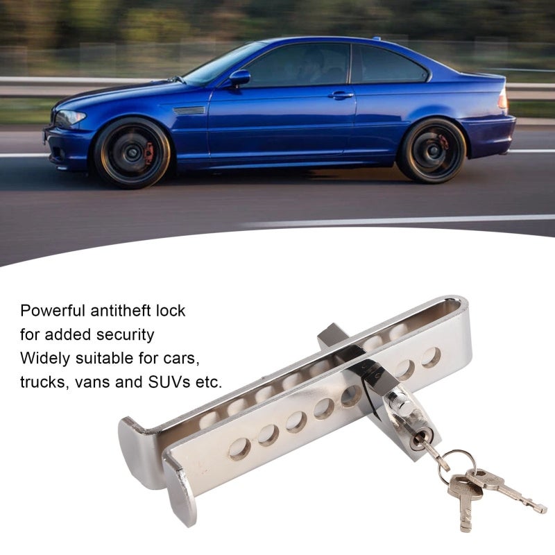 Brake Pedal Lock 19.5x8.5cm Adjustable Stainless Steel Car Antitheft Device - Universal Fit Clutch Lock for Cars Trucks Vans SUVs - Image 4