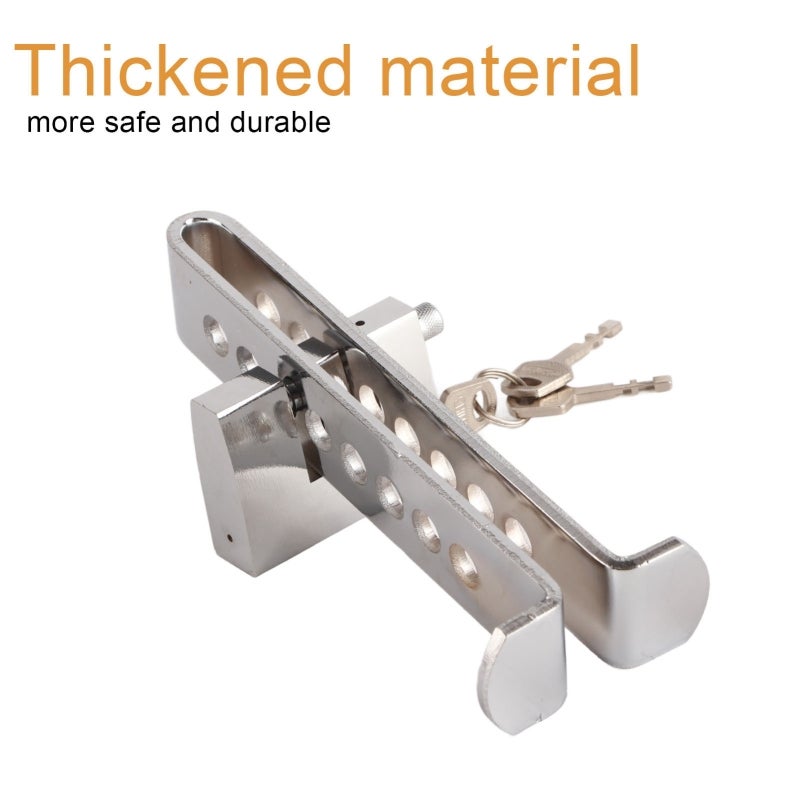 Brake Pedal Lock 19.5x8.5cm Adjustable Stainless Steel Car Antitheft Device - Universal Fit Clutch Lock for Cars Trucks Vans SUVs - Image 3