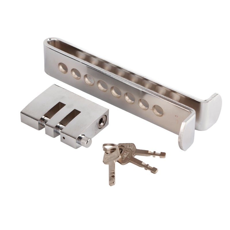 Brake Pedal Lock 19.5x8.5cm Adjustable Stainless Steel Car Antitheft Device - Universal Fit Clutch Lock for Cars Trucks Vans SUVs - Image 1