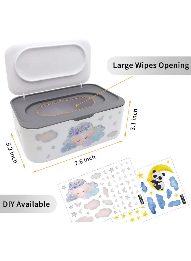 Lovppy 2Pcs Baby Wipes Dispenser, Diaper Wipe Holder with Lid, Refillable Wipes Case Container with Sealing Design, Flushable Wipes Pouch Case Storage Box for Bathroom, Keeps Wipes Fresh Easy Open & Close - Image 2