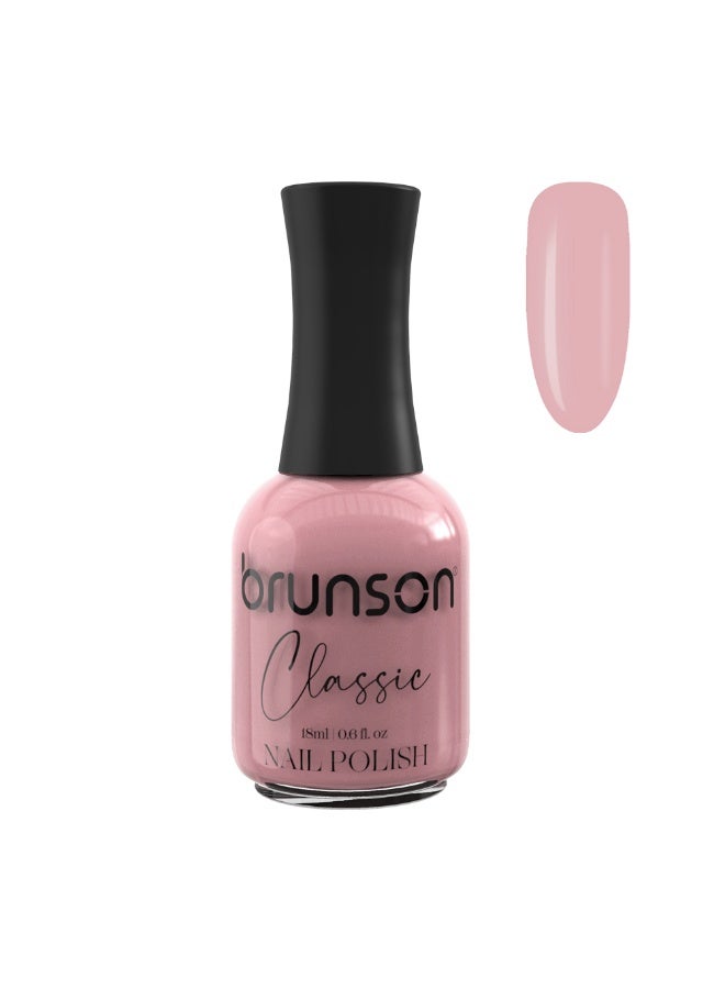 Brunson Classic Nail Polish 18ml Fast Dry Nail Lacquer Nail Harderner Normal Polish Glossy Gel Effect Quick Air Dry Long-Lasting Natural Nail Enamel Salon Quality Manicure Pedicure Regular Polish - Image 1