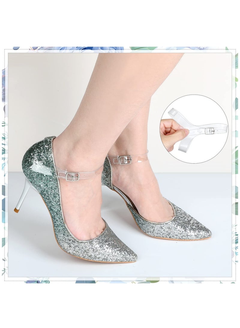 Zikra 2 Pairs Shoe Straps for Heels Detachable Shoe Straps for Heels Clear Shoe Belt Ankle Strap Women's Transparent Detachable Laces Anti Loose Shoelace Accessories for Holding Loose High Heel - Image 2