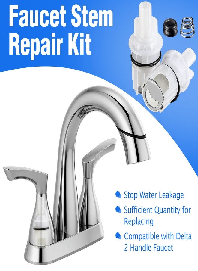 Enhon 3 Pack Faucet Cartridge Repair Kit Compatible with Detla RP17400 RP4993 Faucet Stem Seat Spring, O Ring, Cartridge Replacement Part for 2 Handle Bathroom Shower Tub, Kitchen Faucet Repair - Image 3