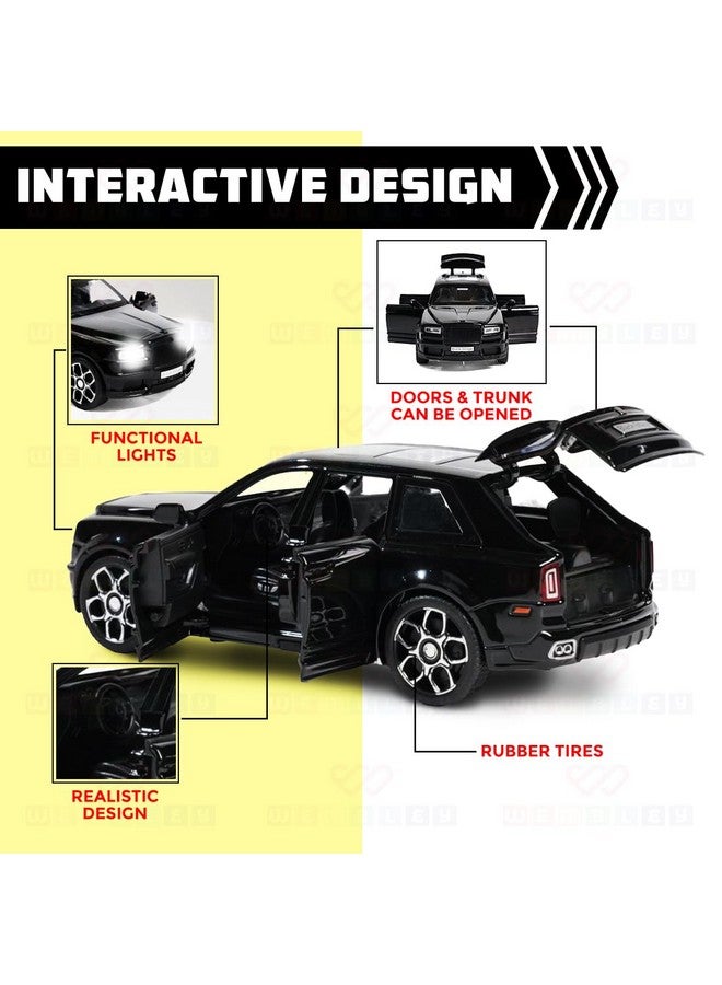 Wembley Pull Back Die-Cast Model Car 1:32 Scale Metal Toy Vehicle with Openable Doors & Light Engine Sound - Realistic Collectible for Boys Kids 3+ Years & Above - Black - Image 5