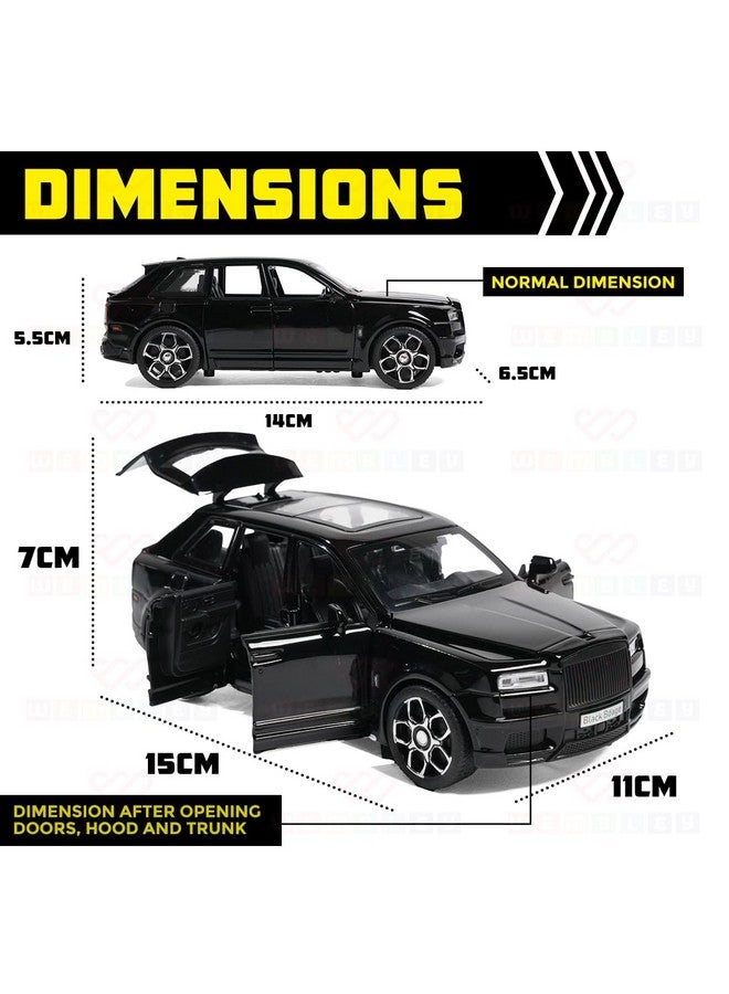 Wembley Pull Back Die-Cast Model Car 1:32 Scale Metal Toy Vehicle with Openable Doors & Light Engine Sound - Realistic Collectible for Boys Kids 3+ Years & Above - Black - Image 2