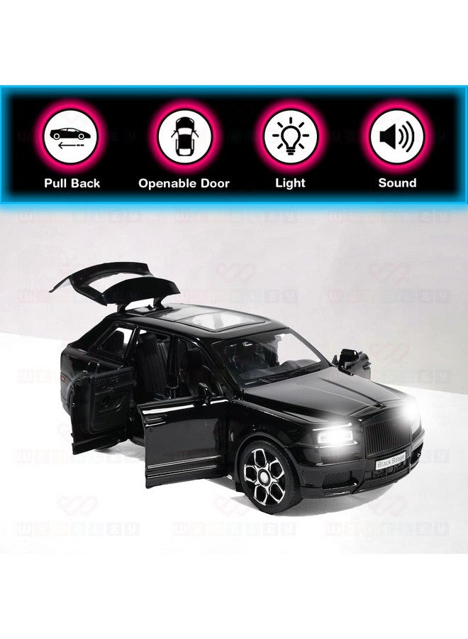 Wembley Pull Back Die-Cast Model Car 1:32 Scale Metal Toy Vehicle with Openable Doors & Light Engine Sound - Realistic Collectible for Boys Kids 3+ Years & Above - Black - Image 3