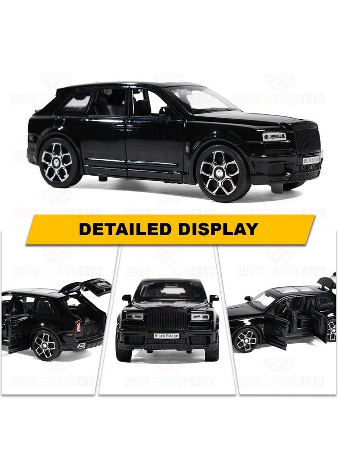 Wembley Pull Back Die-Cast Model Car 1:32 Scale Metal Toy Vehicle with Openable Doors & Light Engine Sound - Realistic Collectible for Boys Kids 3+ Years & Above - Black - Image 4