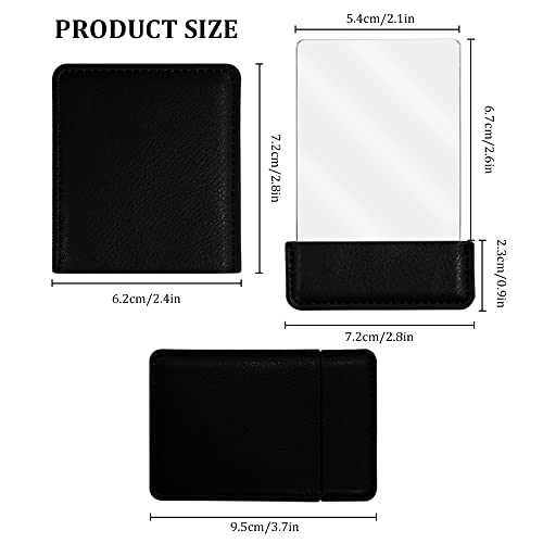 BangBoom Portable Travel Mirror with Protective Cover, Stainless Steel Mirror Compact Ultra Thin, Rectangle Makeup Vanity Mirror Small, Handheld Mirror for Women, Girl, Purses, Pocket (Black) - Image 2