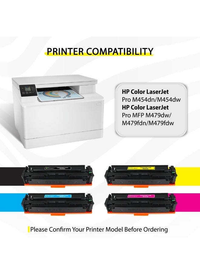 Prospect Toner Cartridge Full Set 415A W2030A BK W2031A CY W2032A YL W2033A MG Compatible Cartridges with 415A & 415X HP Color Laserjet M454dn M454dw Pro MFP M479dw M479fdn M479fdw (Black Cyan Yellow Magenta 4-Pack)  - Image 4