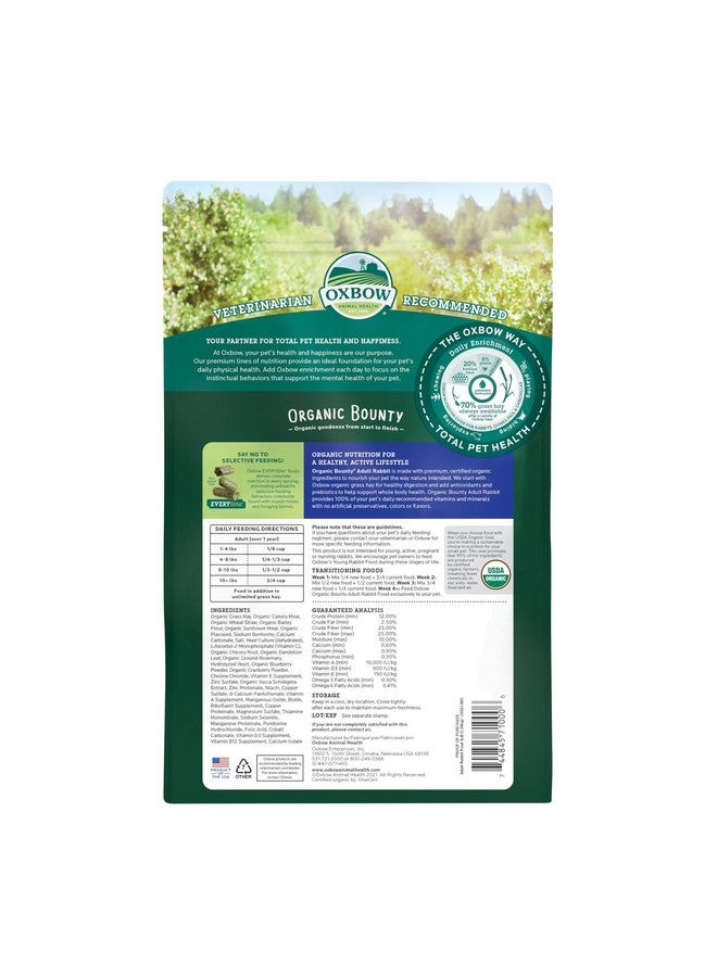 أوكسبو طعام الأرانب البالغة العضوي من أوكسبو أنيمال هيلث - حبيبات أرانب طبيعية بالكامل - 3 رطل. - Image 2