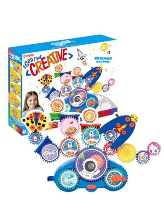 Creative Motorised Building Blocks Puzzle Set with Electric Components,STEM Approved Educational Toys, Stacking Blocks for Boys Girls(Rocket) - Image 1