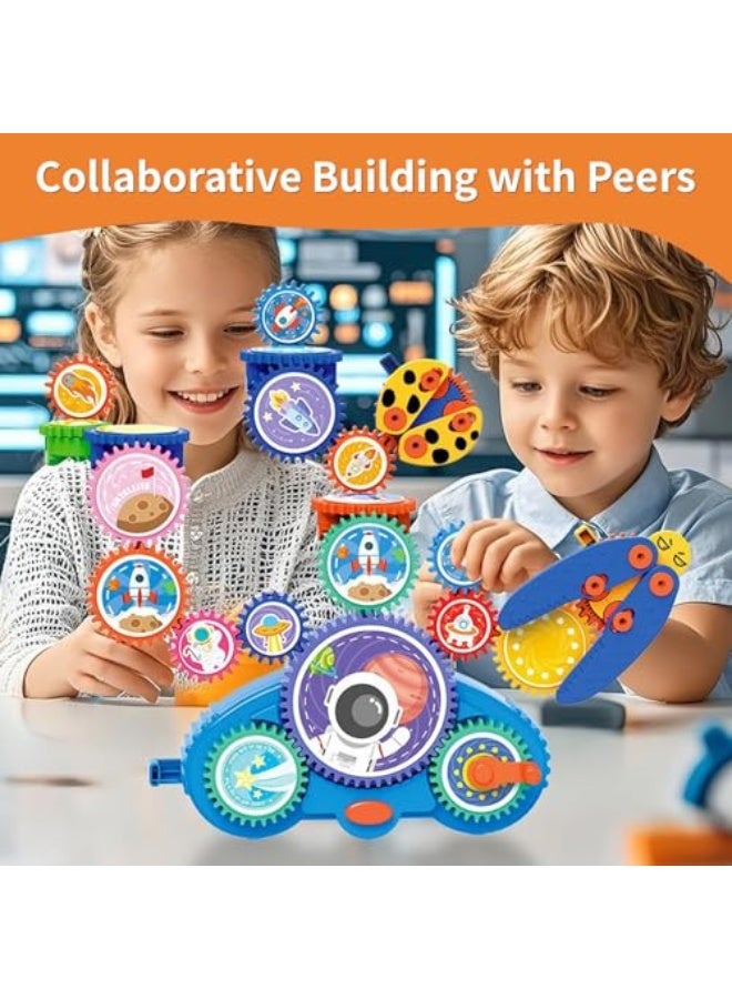 Creative Motorised Building Blocks Puzzle Set with Electric Components,STEM Approved Educational Toys, Stacking Blocks for Boys Girls(Rocket) - Image 4