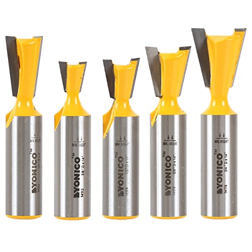 YONICO Dovetail Router Bit Set 5 Bit 1/2-Inch Shank 14520 - Image 1