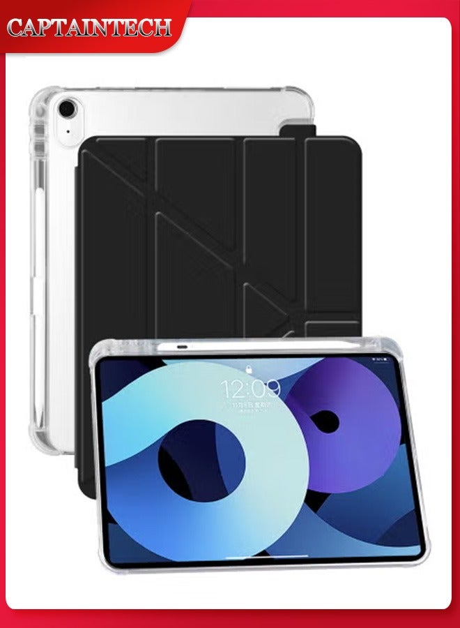 Captaintech iPad Air 6th/5th/4th Gen Case (10.9/11-inch) – Clear Slim Cover with Pencil Holder, Auto Wake/Sleep u0026 Shockproof Stand - Image 1