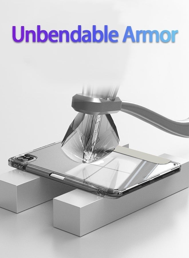 Case for iPad Air 11 inch M3 2025/Case for iPad Air 11 inch M2 2024 and iPad Air5 10.9 inch 2022/Air4 10.9 inch 2020 GeniPad Case Transparent Back With Pen Slot Shockproof Tri-Fold Stand Clear Transparent Slim Stand Auto Wake/Sleep,Cover for air 5th/air 4th 10.9inch 2022/2020,air 6th/air 7th 11inch 2025/2024 - Image 5