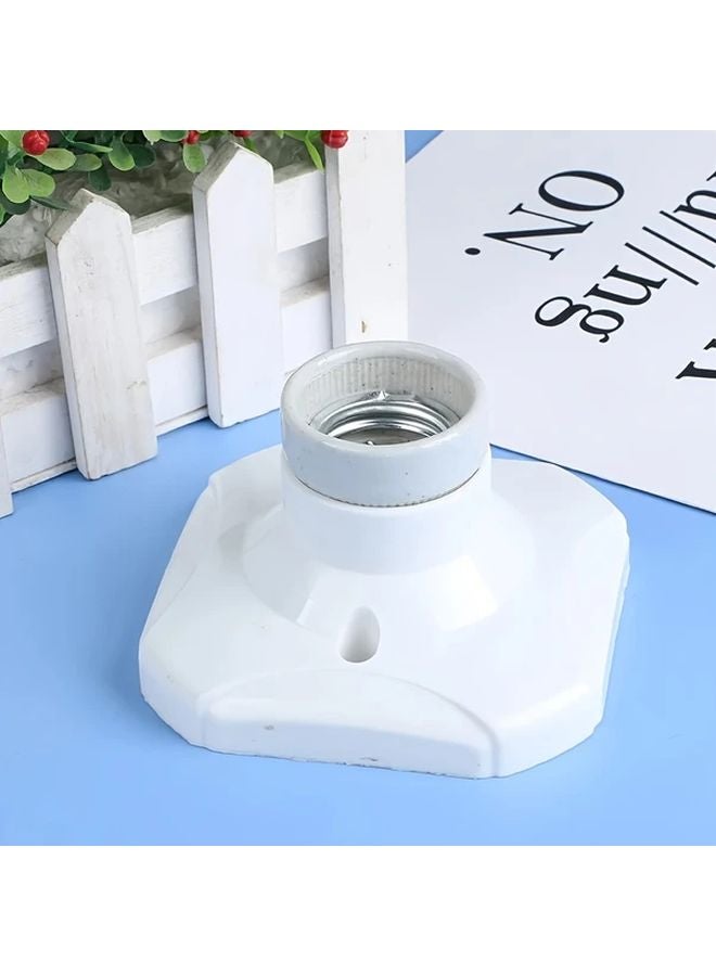 White E27 Ceramic LED Bulb Base Flame Retardant Bakelite Liner 6A Industrial High Temperature - Image 2