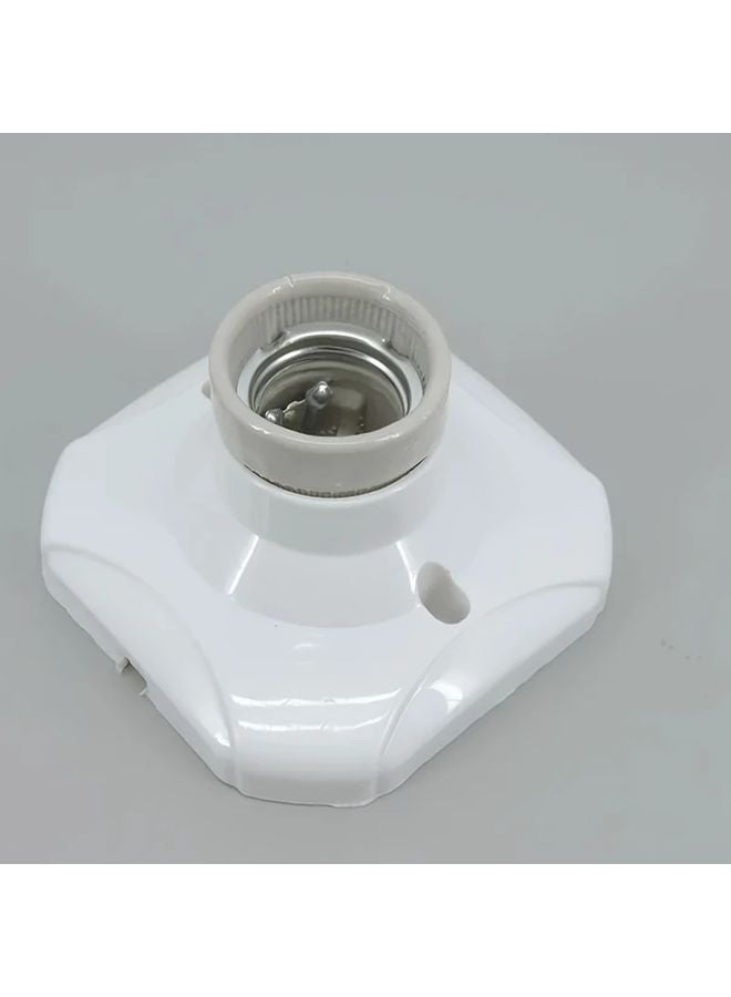 White E27 Ceramic LED Bulb Base Flame Retardant Bakelite Liner 6A Industrial High Temperature - Image 1