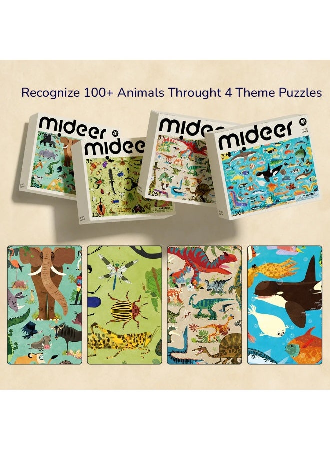 MiDeer Let’s Learn African Animals Puzzle 126 Pieces for Kids 3+, Educational Jigsaw Puzzle with Wildlife Animals, Nature Learning Puzzle Game for Children, Cognitive STEM Toy with Encyclopedia Guide - Image 5