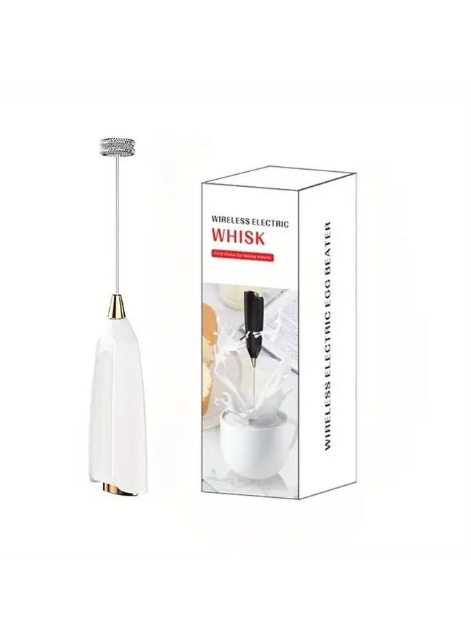 White Single Head Electric Milk Frother And Egg Beater 2 In 1 Handheld Mixer - Image 1