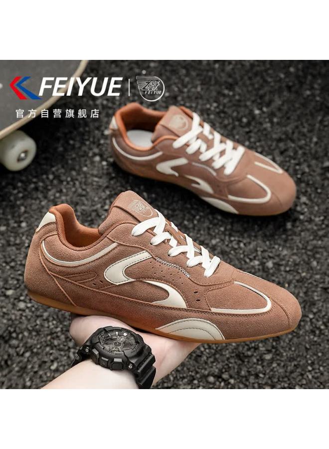 Feiyue Official Men's Sneakers Spring New Casual Shoes Brown Beige Size 43