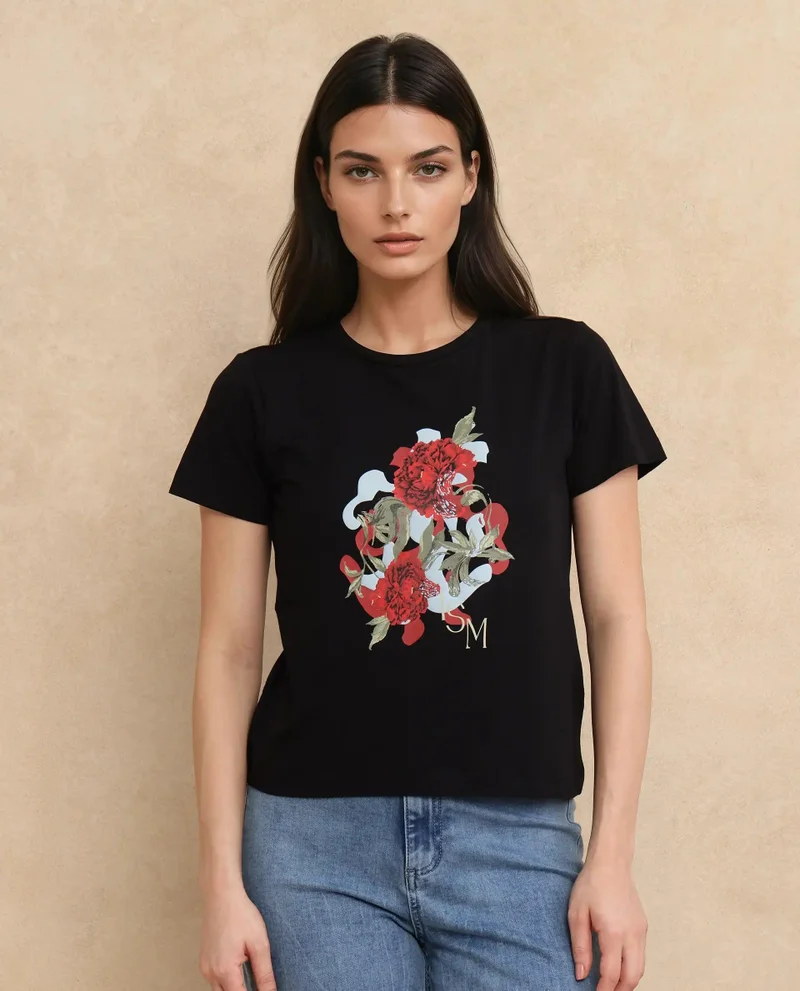 Rareism Women's Graphic Print T-Shirt
