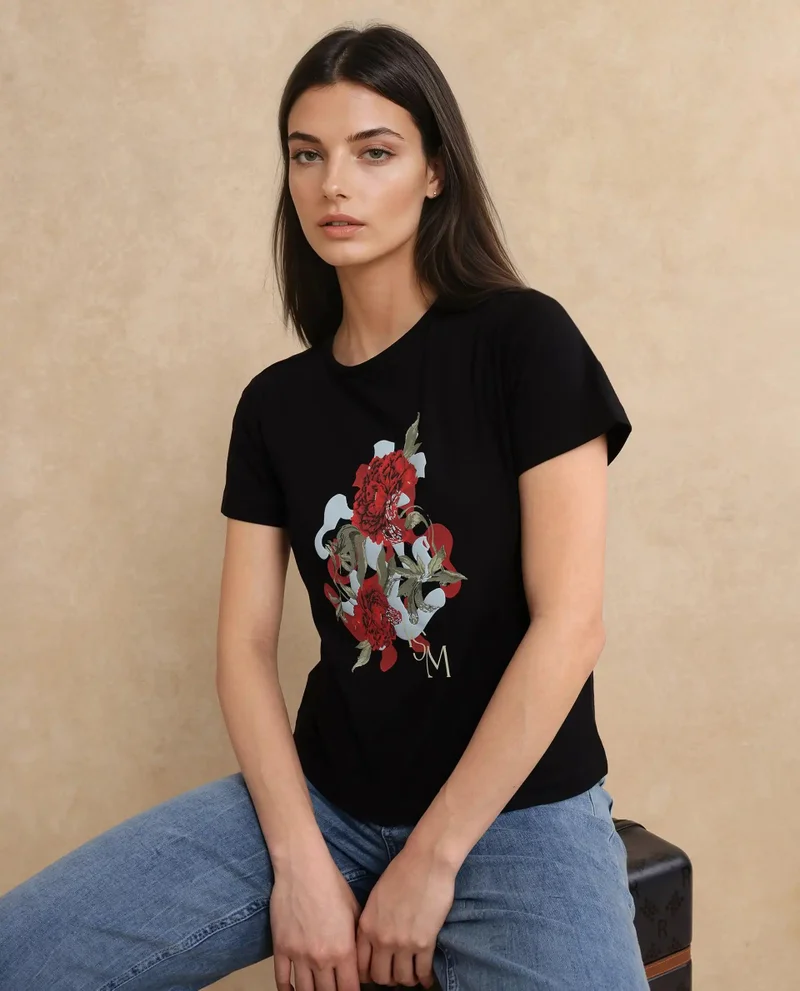 Rareism Women's Graphic Print T-Shirt