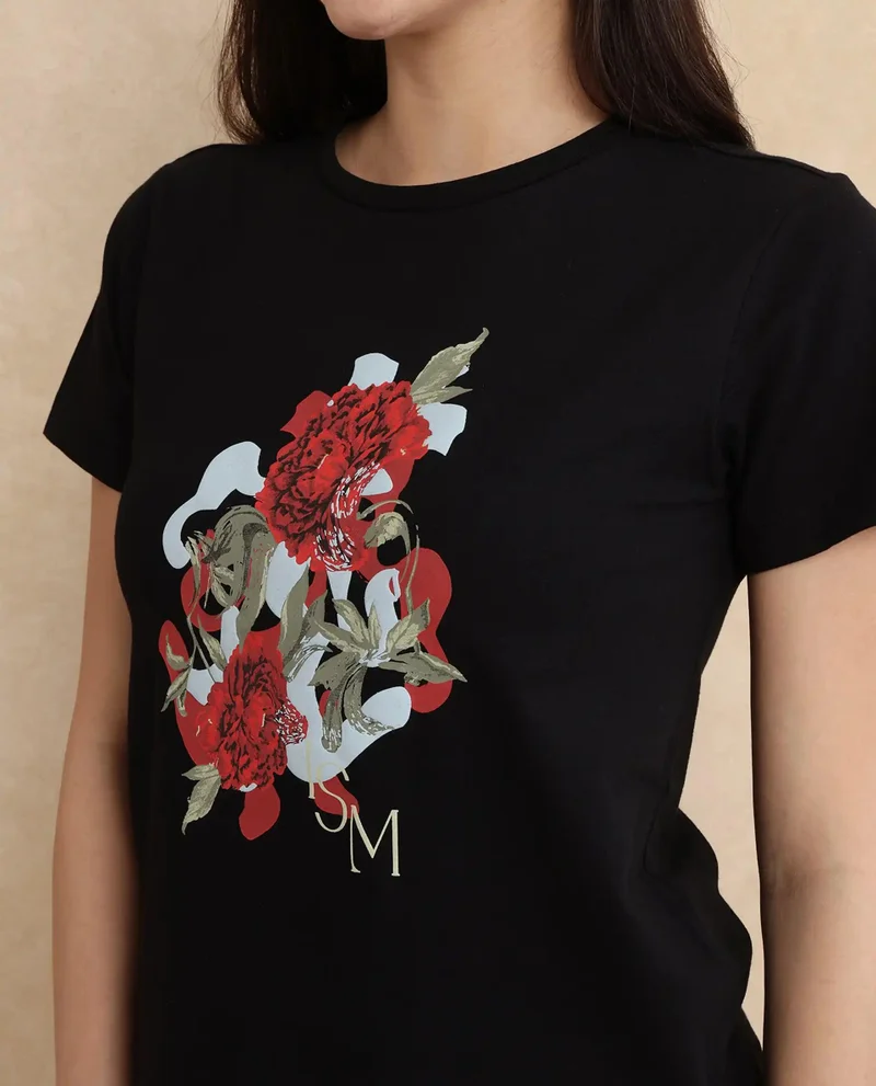Rareism Women's Graphic Print T-Shirt