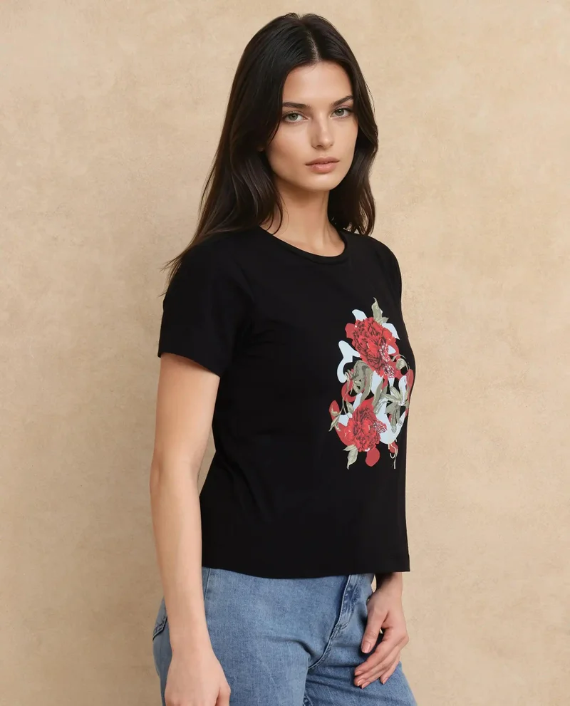 Rareism Women's Graphic Print T-Shirt