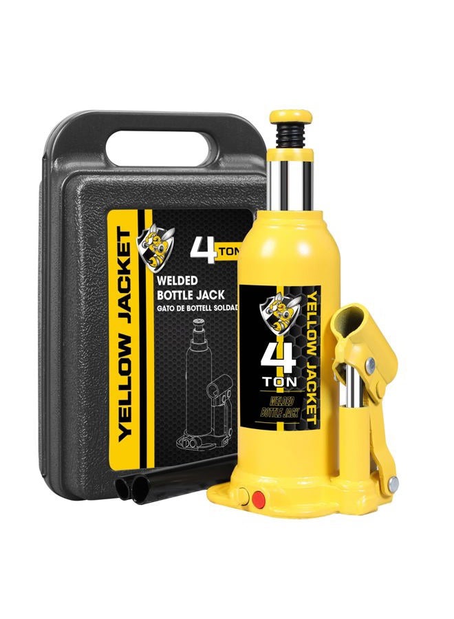 Yellow Jacket 4 Ton Muti-Directional Welded Bottle Jack(8,000lb), Horizontal Bottle Jacks Use for Small Car, Hydraulic Bottle Jack with Carrying Case - Image 1