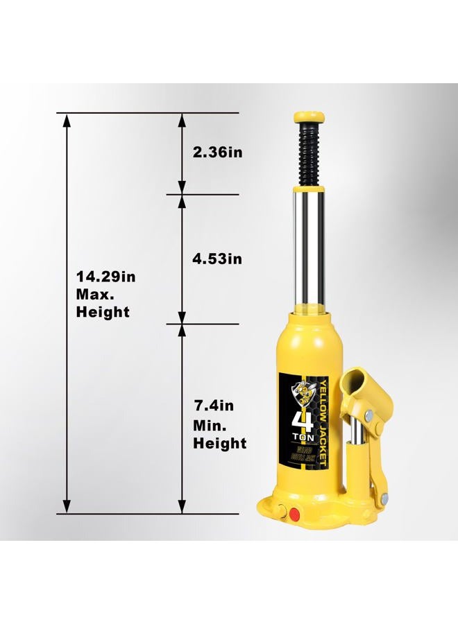 Yellow Jacket 4 Ton Muti-Directional Welded Bottle Jack(8,000lb), Horizontal Bottle Jacks Use for Small Car, Hydraulic Bottle Jack with Carrying Case - Image 2